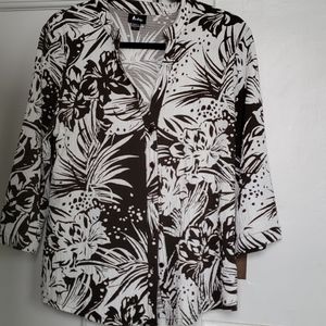 Analogy pretty Hawaiian print blouse/jacket